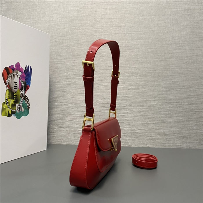 Prada Brushed leather shoulder bag 1BD345 Red High