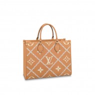 Louis Vuitton ONTHEGO MM Embroidered embossed supple grained cowhide leather M46015 High