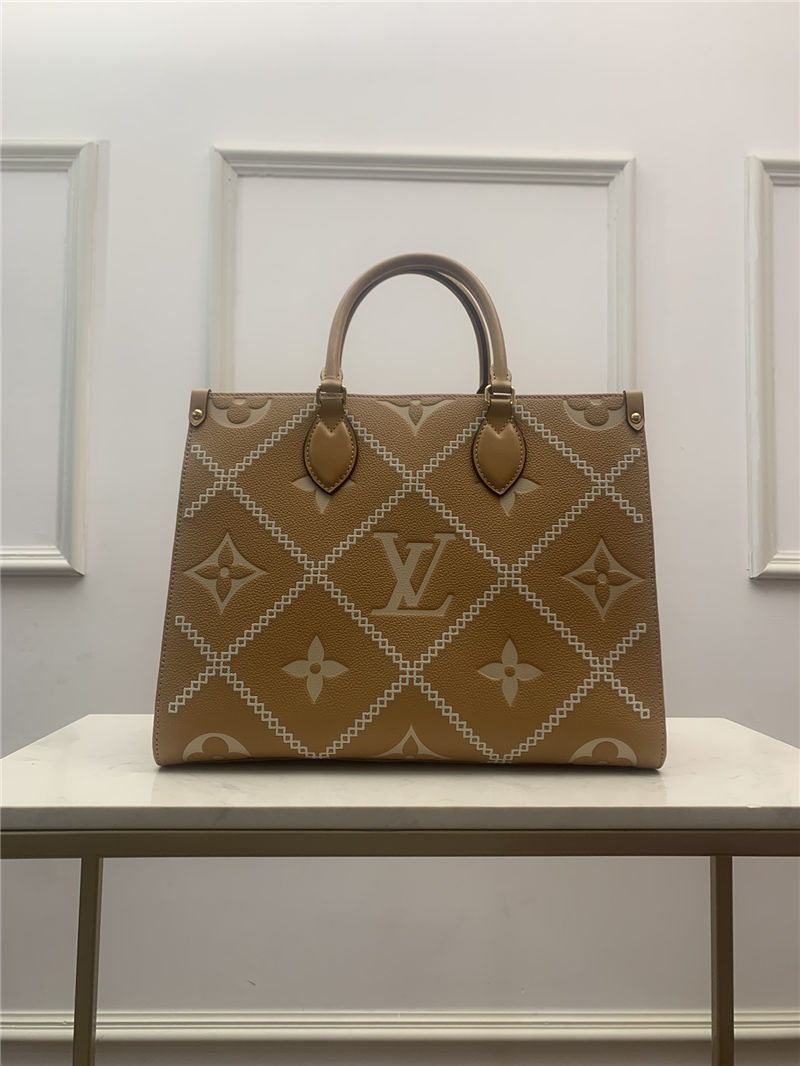 Louis Vuitton ONTHEGO MM Embroidered embossed supple grained cowhide leather M46015 High