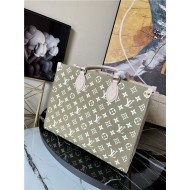 Louis Vuitton ONTHEGO MM Printed and embossed grained cowhide leather M46060 High