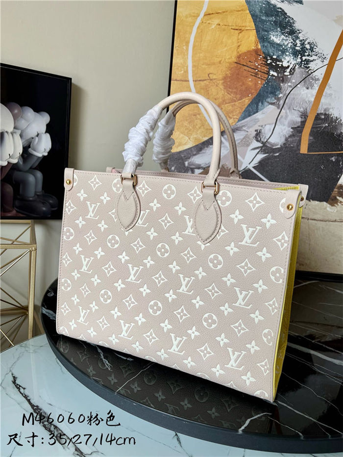 Louis Vuitton ONTHEGO MM Printed and embossed grained cowhide leather M46128 High