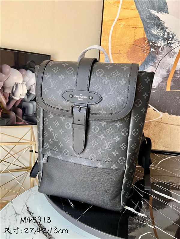 Louis Vuitton SAUMUR BACKPACK Monogram Eclipse M45913 High