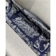 MEDIUM Dior BOOK TOTE Toile de Jouy Embroidery Blue High