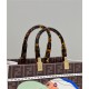 MEDIUM Fendi SUNSHINE FF glazed fabric shopper with inlay High