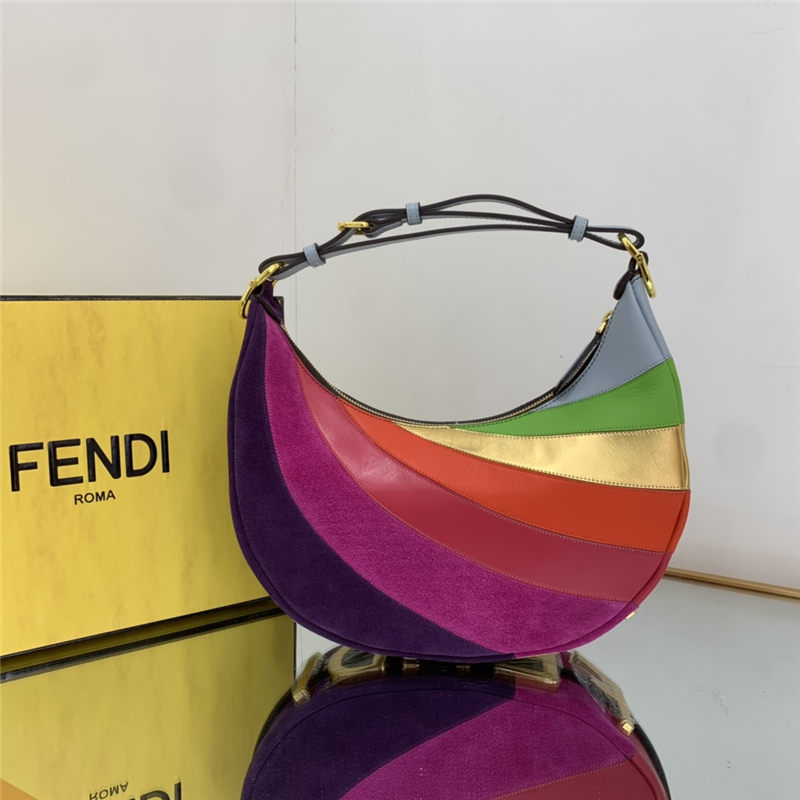 Fendigraphy Small Leather Bag Multicolor inlay High