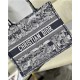 MEDIUM Dior BOOK TOTE Toile de Jouy Stripes Embroidery High