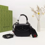 Gucci Bamboo 1947 mini top handle bag Black Leather 686864 High