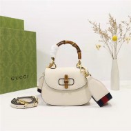 Gucci Bamboo 1947 mini top handle bag White Leather 686864 High