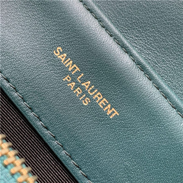 LOULOU SMALL IN MATELASSÉ “Y” LEATHER Gold-Tone SEA TURQUOISE High