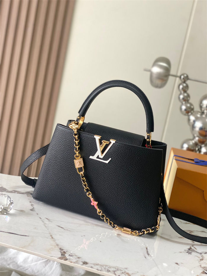 Louis Vuitton Capucines MM Bag Taurillon Leather M24471 Black High