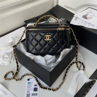 Chanel VANITY WITH CHAIN AP2805 Lambskin & Gold-Tone Metal Black A