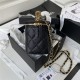 Chanel VANITY WITH CHAIN AP2805 Grained Calfskin & Gold-Tone Metal Black A