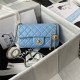 Mini FLAP BAG Lambskin Gold-Metal AS1787 Blue A