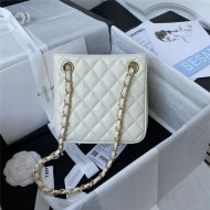 Chanel BUCKET BAG AS3176 Grained Calfskin Gold-Tone Metal White A