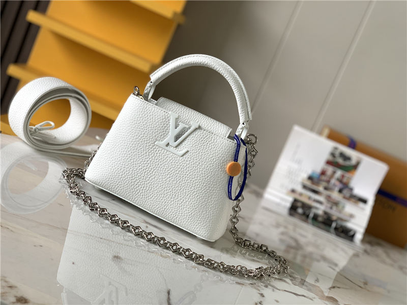 Louis Vuitton CAPUCINES MINI Taurillon White M56071 High