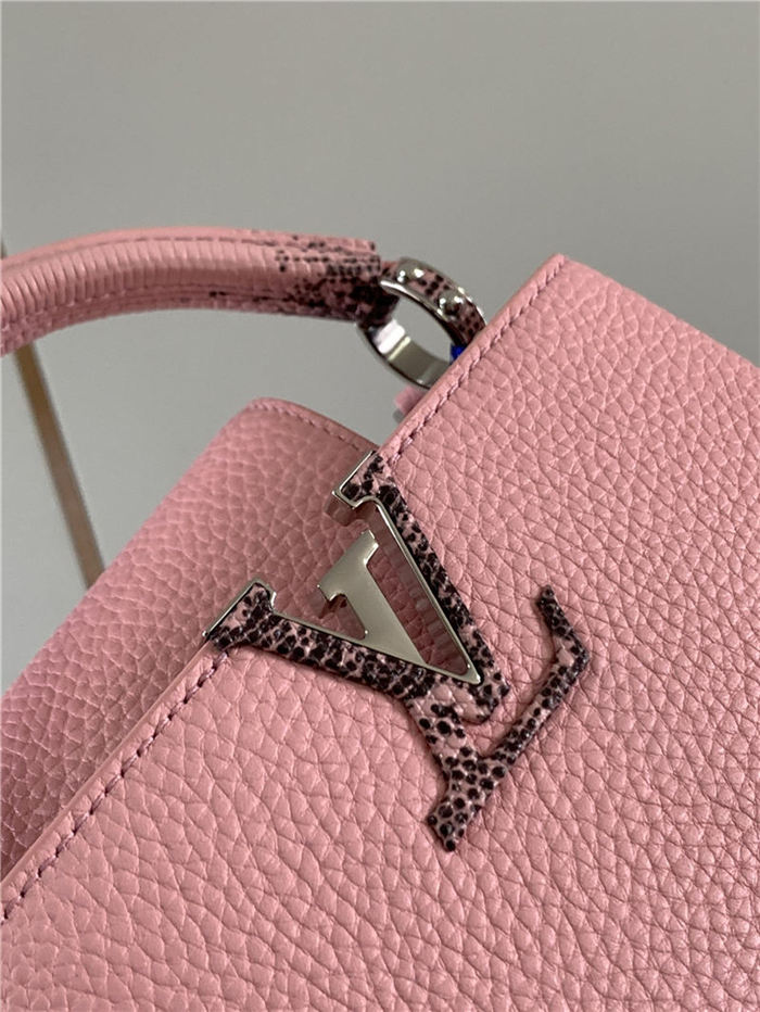 Louis Vuitton CAPUCINES MINI Taurillon/Lizard Pink M94048 High