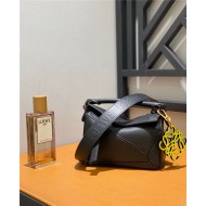 Mini Puzzle bag in satin calfskin Black High