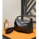 Small Puzzle bag in satin calfskin Black High