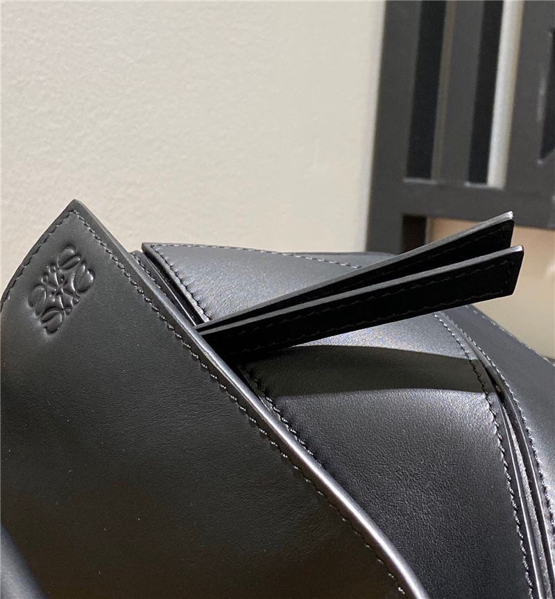 Small Puzzle bag in satin calfskin Black High