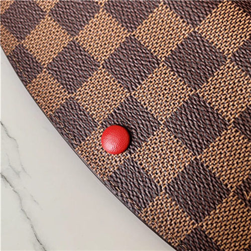 Louis Vuitton Emilie Wallet Damier Ebene Red High