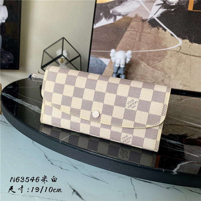 Louis Vuitton Emilie Wallet Damier Azur Beige High