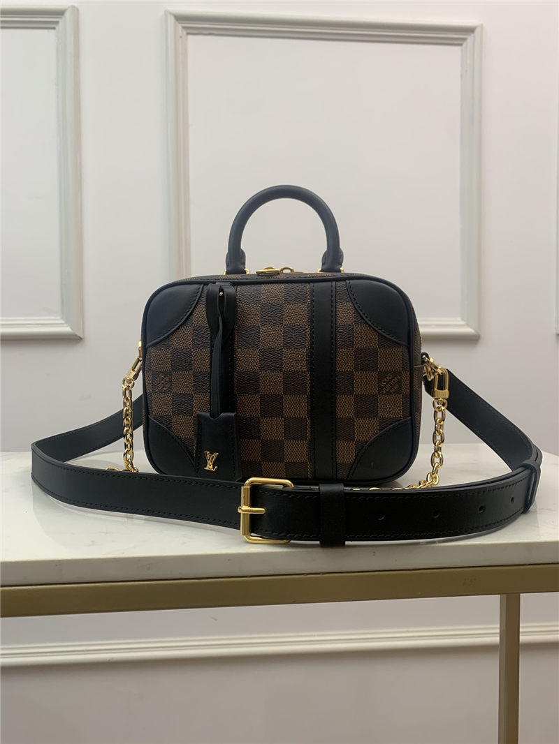 Louis Vuitton VALISETTE SOUPLE BB Damier Ebene N50063 Black High