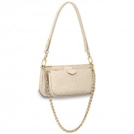 Louis Vuitton MULTI POCHETTE ACCESSOIRES Embossed supple grained cowhide leather M80447 Cream High