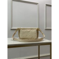 Louis Vuitton MULTI POCHETTE ACCESSOIRES Embossed supple grained cowhide leather M80447 Cream High