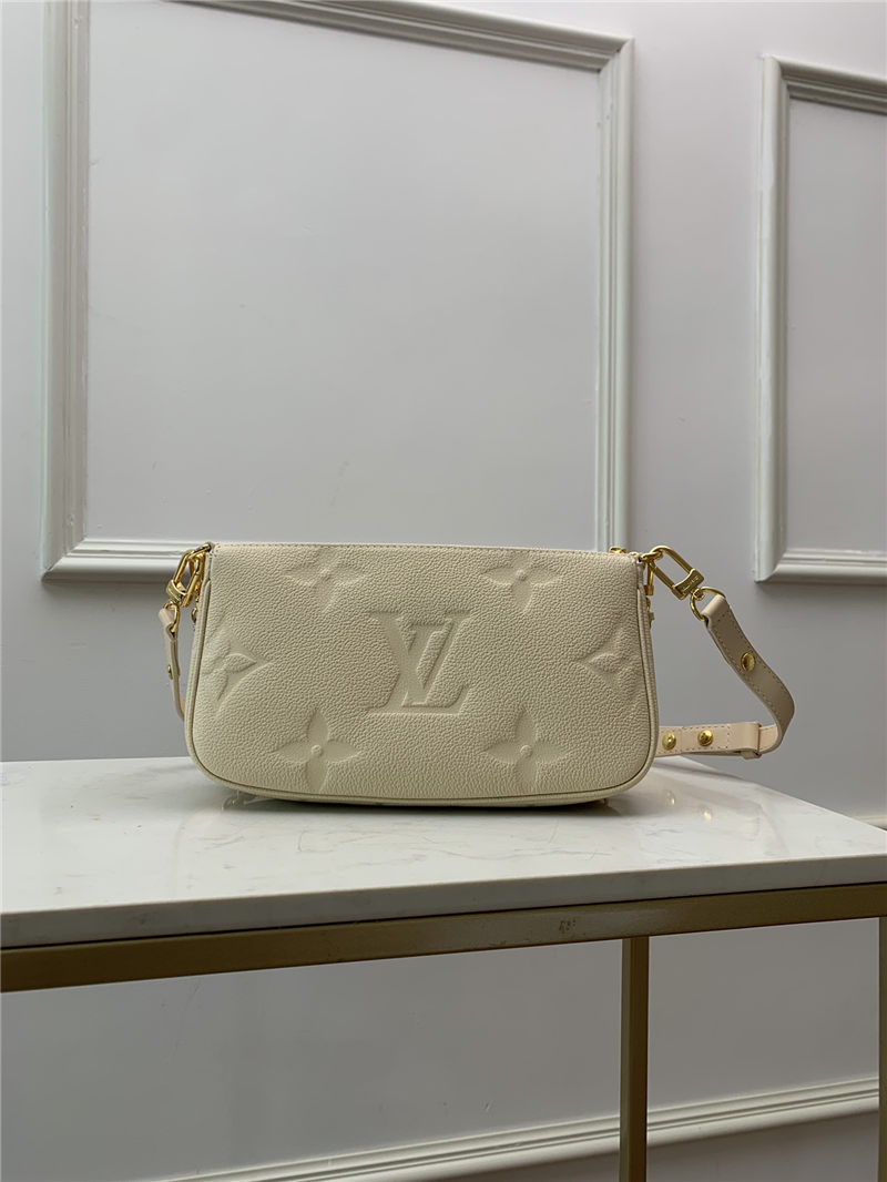 Louis Vuitton MULTI POCHETTE ACCESSOIRES Embossed supple grained cowhide leather M80447 Cream High