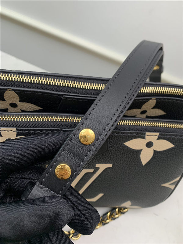 Louis Vuitton MULTI POCHETTE ACCESSOIRES Embossed supple grained cowhide leather M45777 Black/Cream High