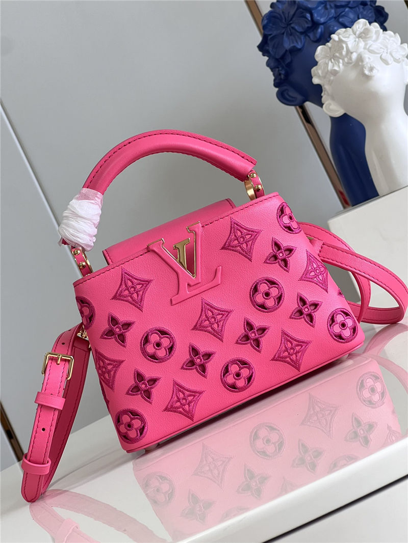 Louis Vuitton Capucines Mini Calfskin leather embroidery Pink M22922/M22863 High