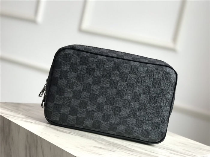 Louis Vuitton TOILET POUCH GM Damier Graphite canvas High