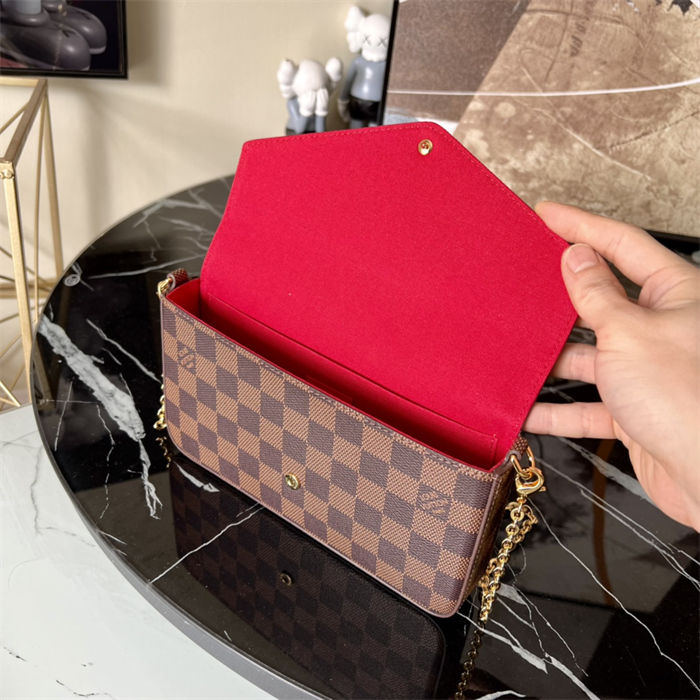 Louis Vuitton FÉLICIE POCHETTE Damier Ebene Canvas N63032 High