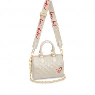 Louis Vuitton LIMITED EDITION - SPEEDY BANDOULIÈRE 22 Monogram-embossed puffy lambskin Ivory M58736 High