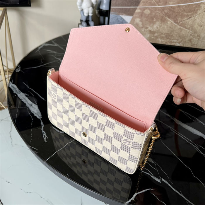 Louis Vuitton FÉLICIE POCHETTE Damier Azur N63106 High