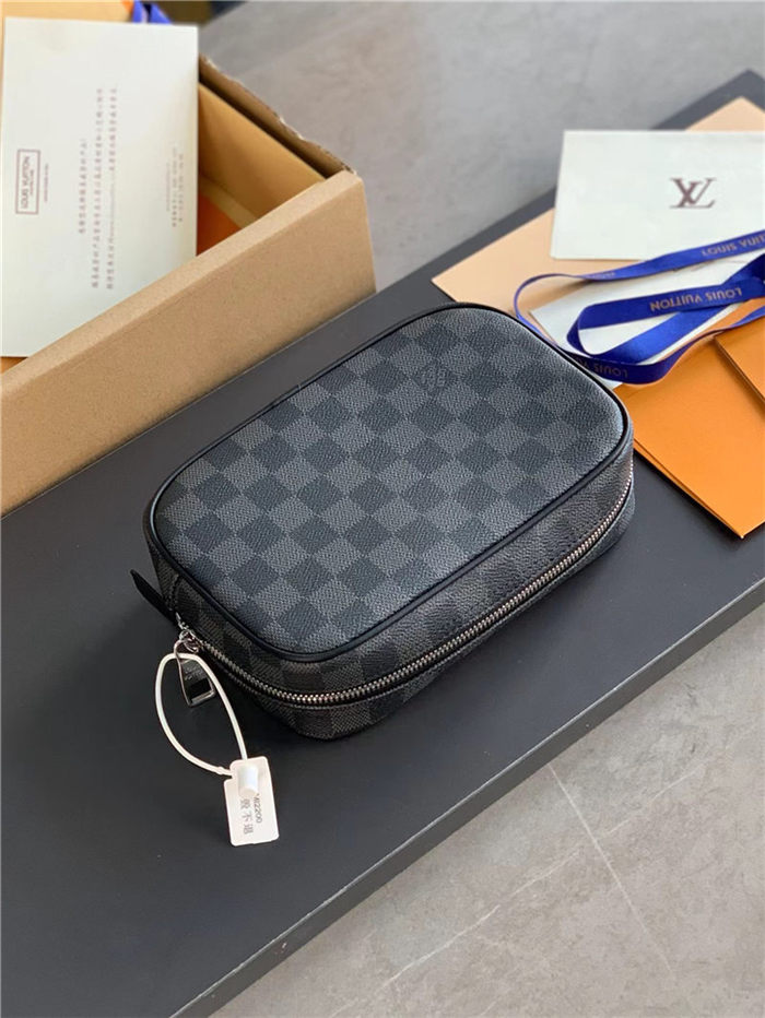 Louis Vuitton TOILET POUCH PM Damier Graphite canvas High