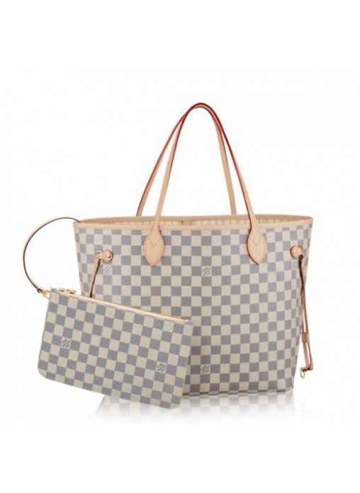 Louis Vuitton Neverfull MM Bag Damier Azur N41361 High