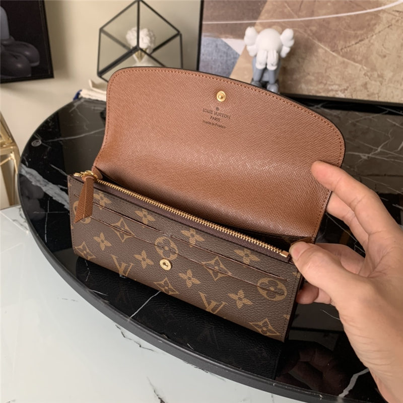 Louis Vuitton EMILIE Wallet Monogram Canvas Coffee High