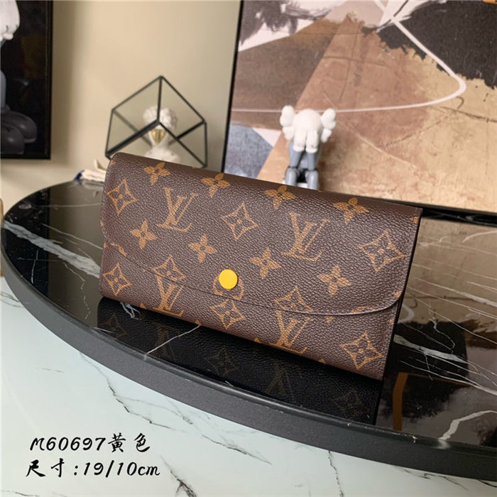 Louis Vuitton EMILIE Wallet Monogram Canvas Yellow High