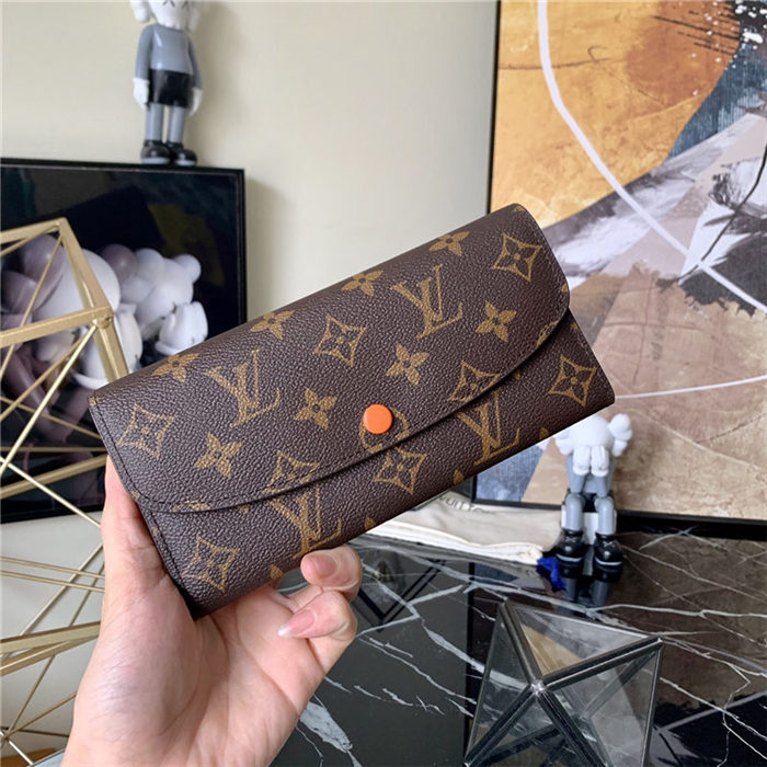 Louis Vuitton EMILIE Wallet Monogram Canvas Orange High