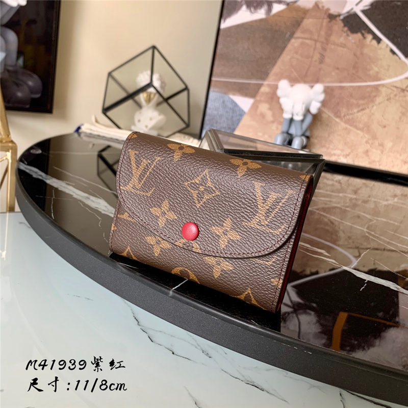 Louis Vuitton Rosalie Coin Purse Wallet Monogram Canvas Wine M41939 High