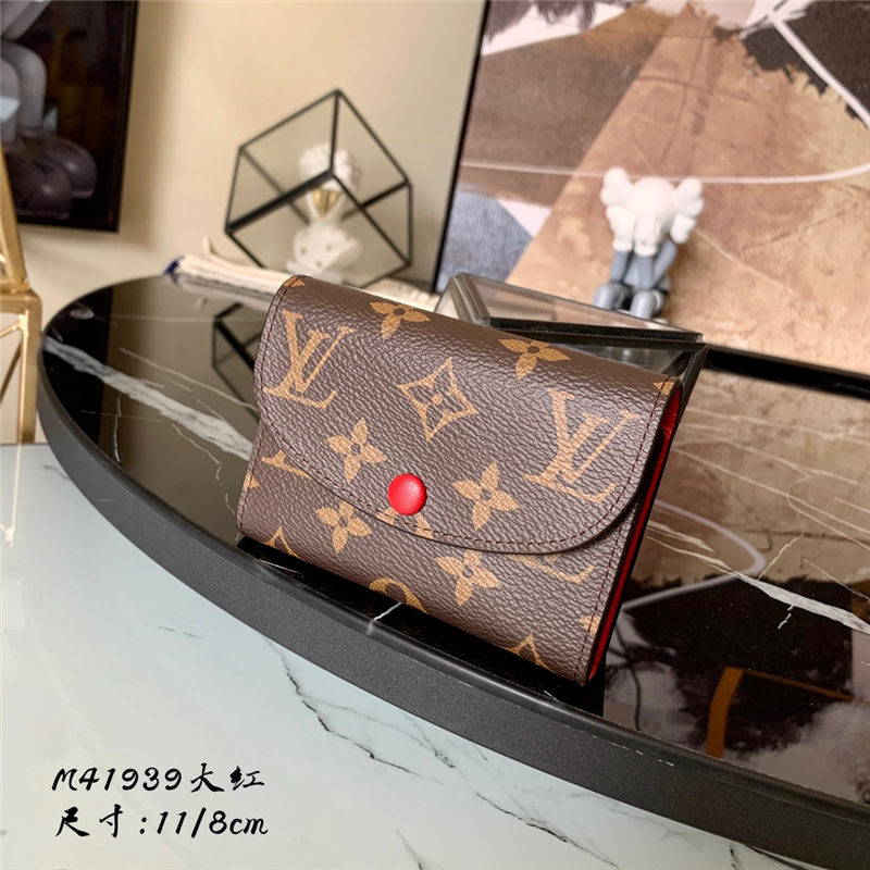 Louis Vuitton Rosalie Coin Purse Wallet Monogram Canvas Red M41939 High