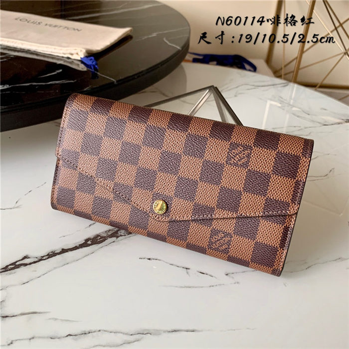 Louis Vuitton SARAH WALLET Damier Ebene Red High