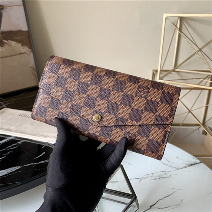 Louis Vuitton SARAH WALLET Damier Ebene Red High