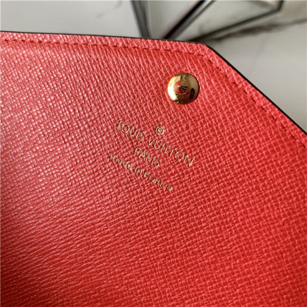 Louis Vuitton SARAH WALLET Damier Ebene Red High