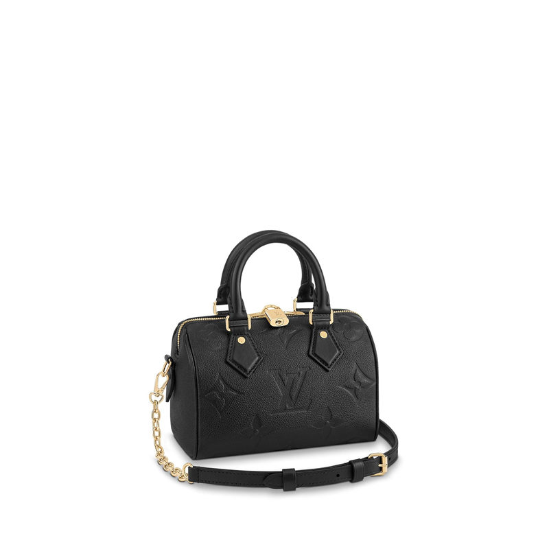 Louis Vuitton SPEEDY BANDOULIÈRE 20 Embossed grained cowhide leather M58953 Black High