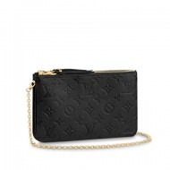 Louis Vuitton DOUBLE ZIP POCHETTE Monogram Empreinte Black High