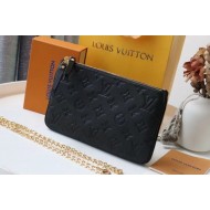 Louis Vuitton DOUBLE ZIP POCHETTE Monogram Empreinte Black High