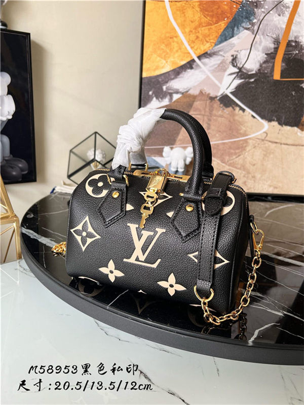 Louis Vuitton SPEEDY BANDOULIÈRE 20 Embossed grained cowhide leather M58953 High