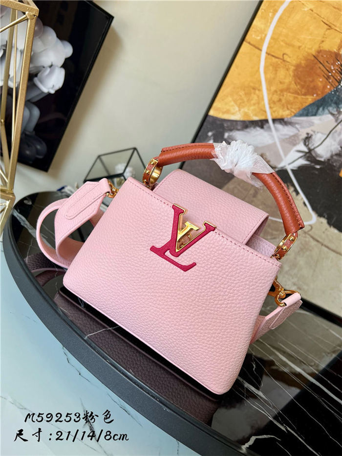 Louis Vuitton CAPUCINES MINI Taurillon Pink M59253 High